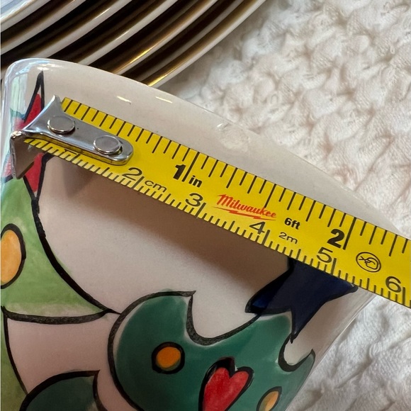 Living Art Carnival Christmas Tree Set of 3 Ceramic Dessert Plates & Mugs NEW - Picture 11 of 11